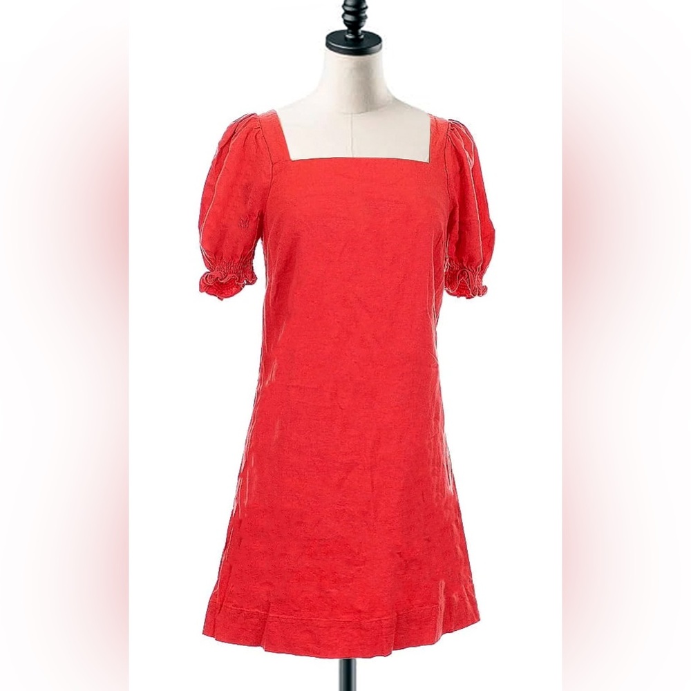 Draper James Red Puff Sleeve Dress